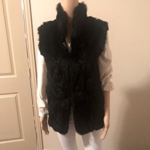 Adrienne Landeau rabbit fur vest
